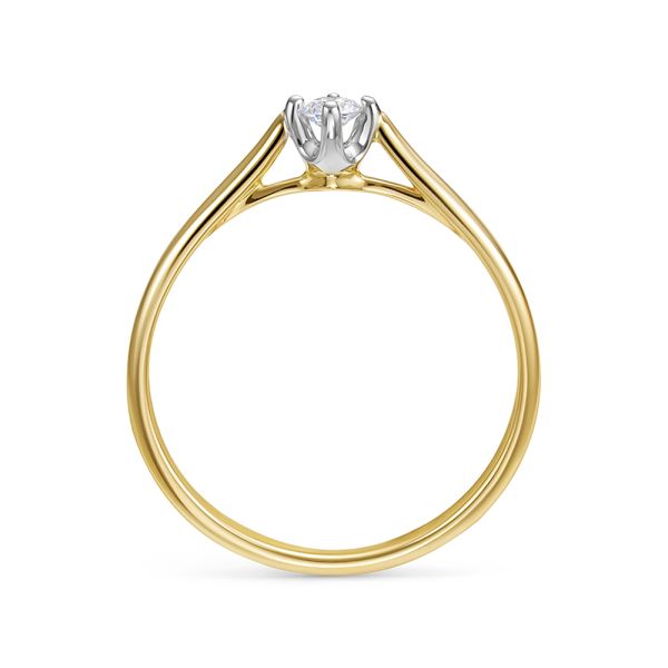 Кольцо с бриллиантом 0.109 карат из лимонного золота 128043