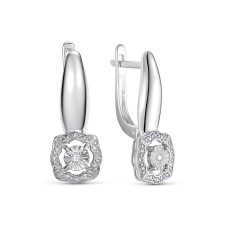 Серьги с 26 бриллиантами из белого золота 142807