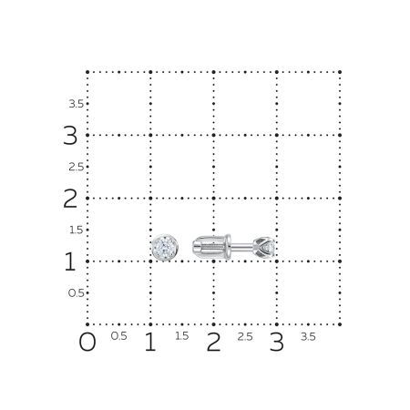 Серьги-пусеты с бриллиантами 0.16 карат из белого золота 149296