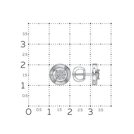 Серьги-пусеты с 18 бриллиантами из белого золота 137382