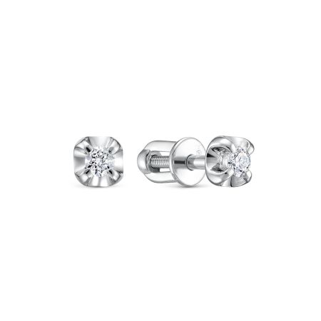 Серьги-пусеты с бриллиантами 0.123 карат из белого золота 149304