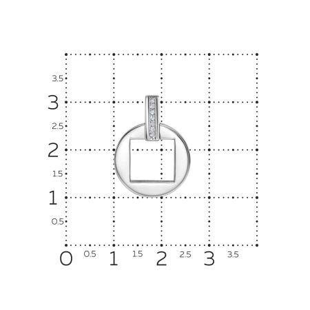 Подвеска с 7 бриллиантами 0.035 карат из белого золота 140828