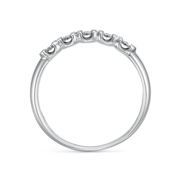 Кольцо с 5 бриллиантами 0.025 карат из белого золота 143571