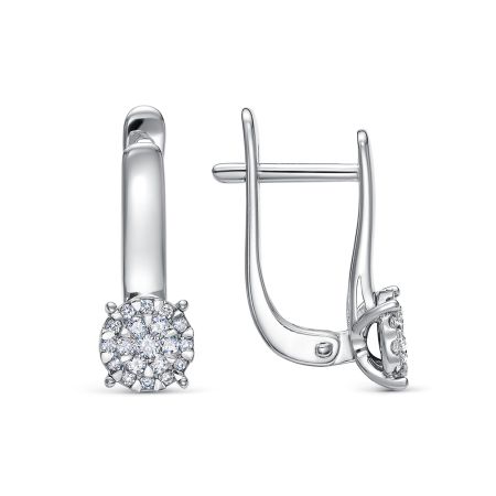 Серьги с 38 бриллиантами из белого золота 142849