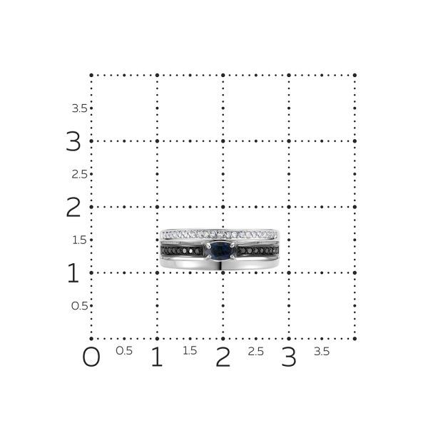 Кольцо с сапфиром и 21 бриллиантом из белого золота 97466