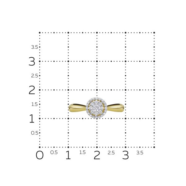 Кольцо с 29 бриллиантами из лимонного золота 134066