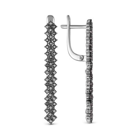 Серьги с 92 черными бриллиантами из белого золота 141358