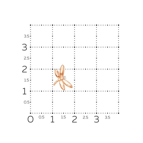 Подвеска с бриллиантом 0.004 карат из красного золота 77738