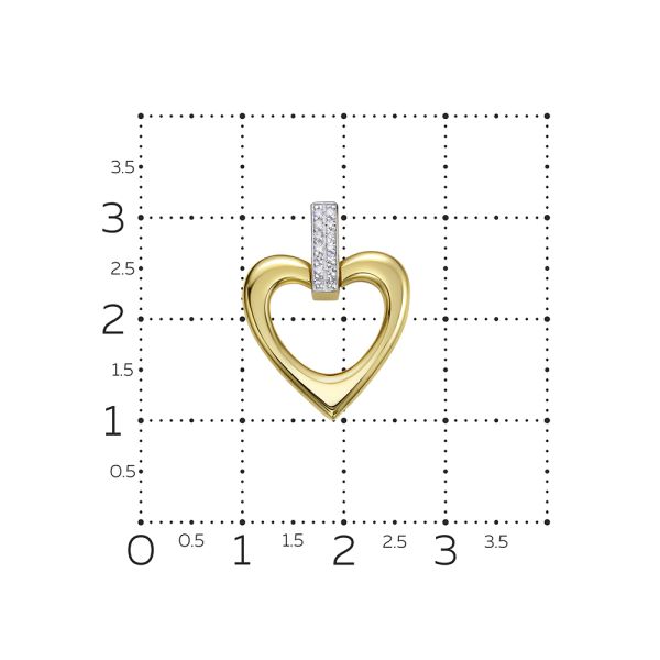 Подвеска с 14 бриллиантами 0.07 карат из лимонного золота 142872