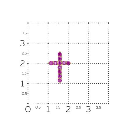 Декоративный крест с 11 рубинами из красного золота 77709