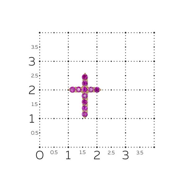 Декоративный крест с 11 рубинами из красного золота 77709