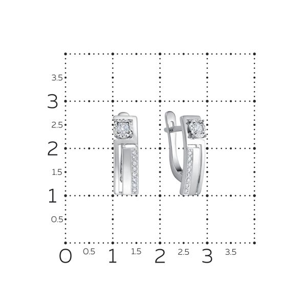 Серьги с 18 бриллиантами из белого золота 118142