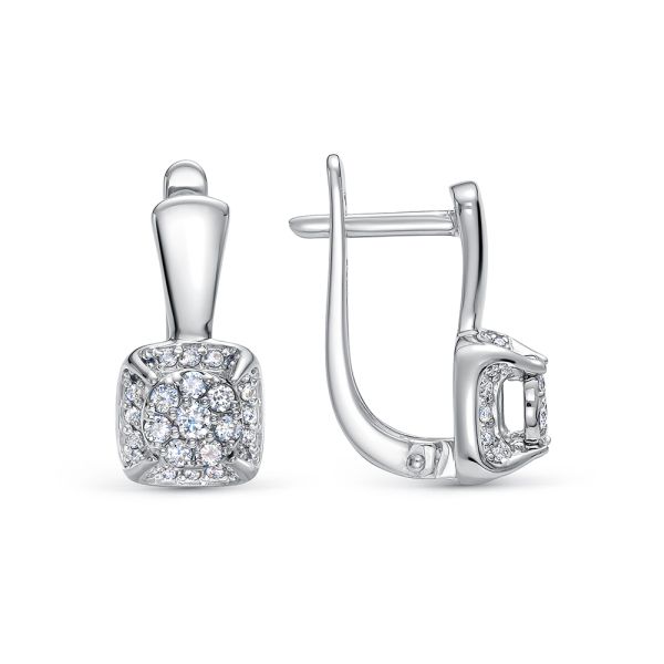 Серьги с 56 бриллиантами из белого золота 136377