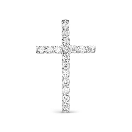 Декоративный крест с 17 бриллиантами 0.238 карат из белого золота 61560