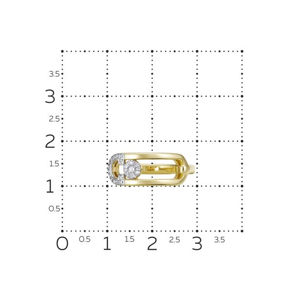 Кольцо с 21 бриллиантом из лимонного золота 143801