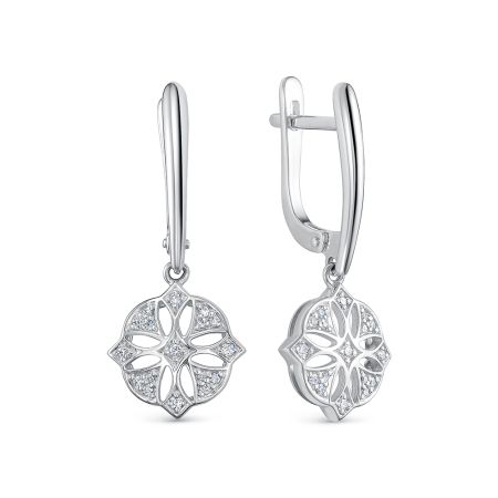 Серьги с 34 бриллиантами из белого золота 142839