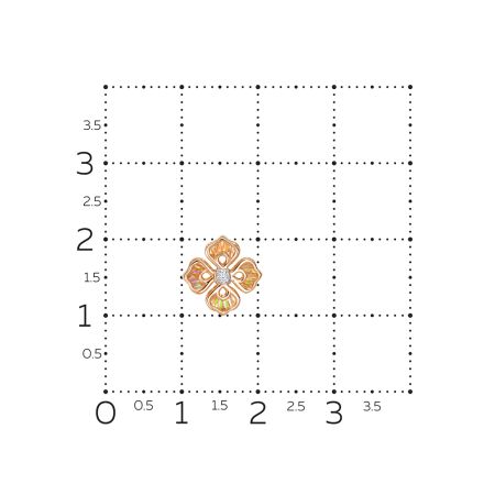 Подвеска с бриллиантом 0.024 карат из красного золота 148300