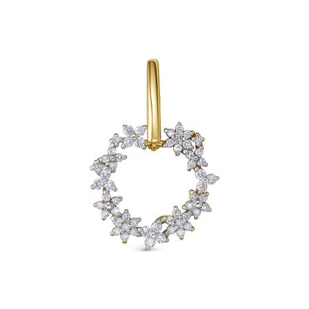 Подвеска с 56 бриллиантами из лимонного золота 144636