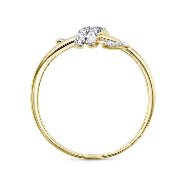 Кольцо с 18 бриллиантами 0.09 карат из лимонного золота 141639