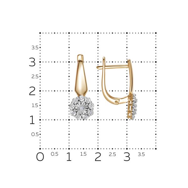 Серьги с 20 бриллиантами из красного золота 142808