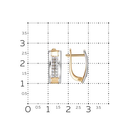 Серьги с 28 бриллиантами 0.196 карат из красного золота 141488