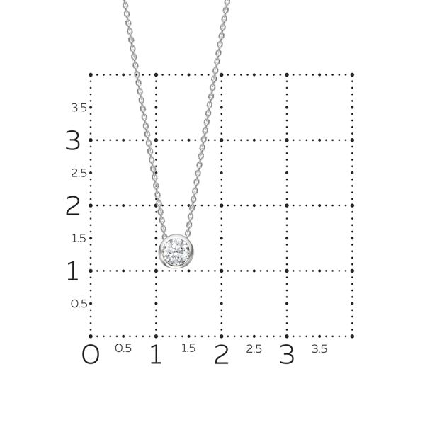 Колье с бриллиантом 0.26 карат из белого золота 89859