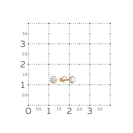 Серьги-пусеты с бриллиантами 0.218 карат из красного золота 77750
