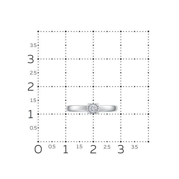 Кольцо с бриллиантом 0.095 карат из белого золота 148160