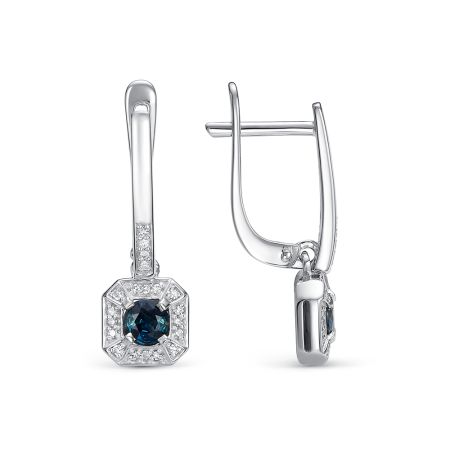Серьги с сапфирами и 40 бриллиантами из белого золота 146429
