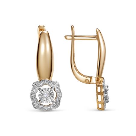 Серьги с 26 бриллиантами из красного золота 142806