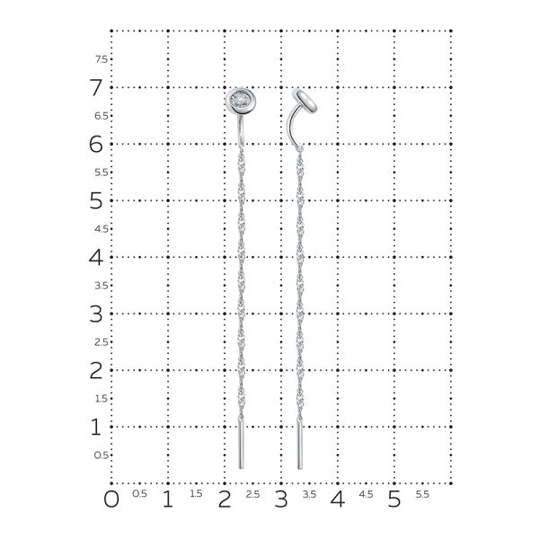 Серьги с бриллиантами 0.064 карат из белого золота 131487