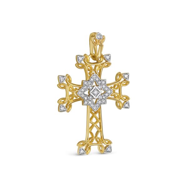 Подвеска с 38 бриллиантами из лимонного золота 142920