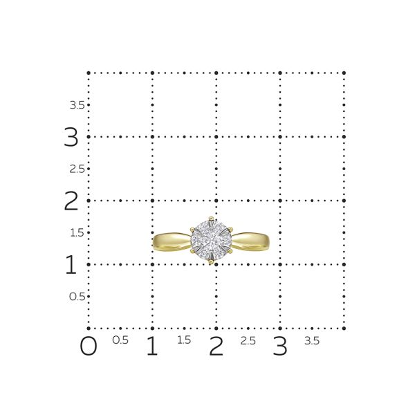 Кольцо с 7 бриллиантами из лимонного золота 141248