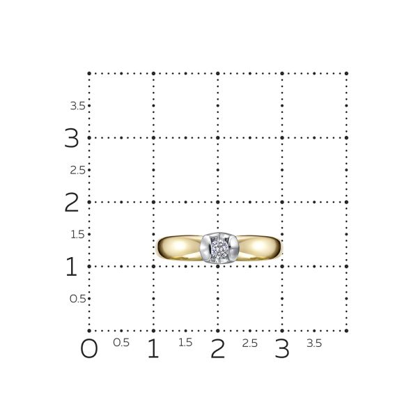 Кольцо с бриллиантом 0.109 карат из лимонного золота 96682