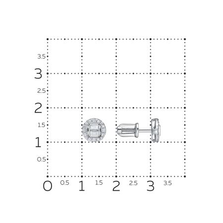 Серьги-пусеты с 36 бриллиантами из белого золота 126425