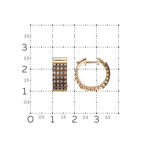 Серьги с 56 коньячными бриллиантами из красного золота 145696