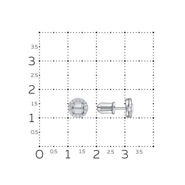 Серьги-пусеты с 36 бриллиантами из белого золота 126425