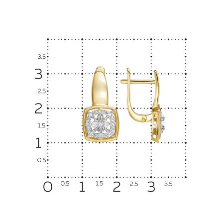 Серьги с 34 бриллиантами из лимонного золота 145693