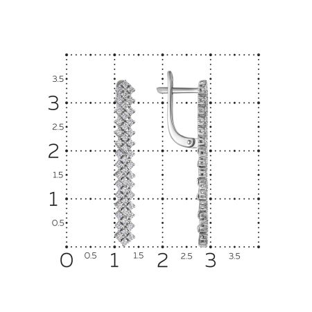 Серьги с 92 бриллиантами 0.644 карат из белого золота 141357