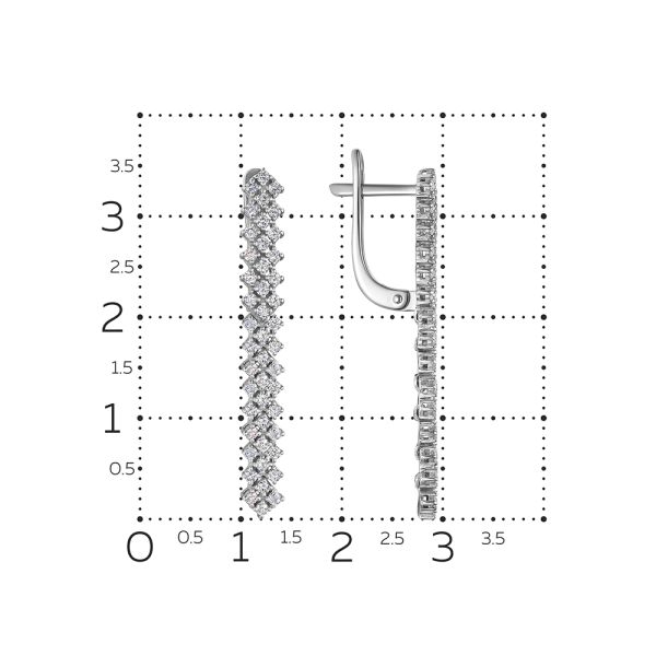 Серьги с 92 бриллиантами 0.644 карат из белого золота 141357