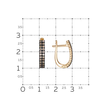 Серьги с 48 коньячными бриллиантами из красного золота 140761