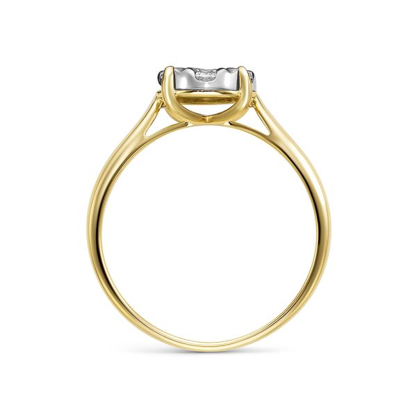 Кольцо с 7 бриллиантами из лимонного золота 141911