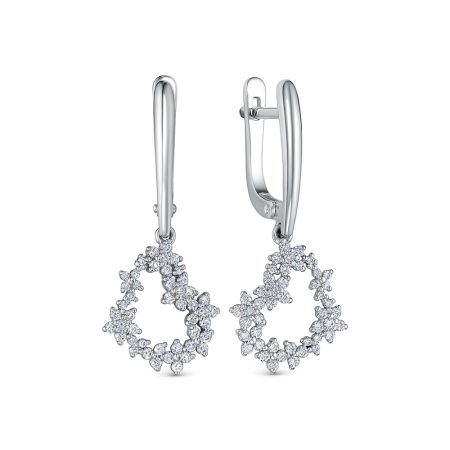 Серьги с 92 бриллиантами из белого золота 138881