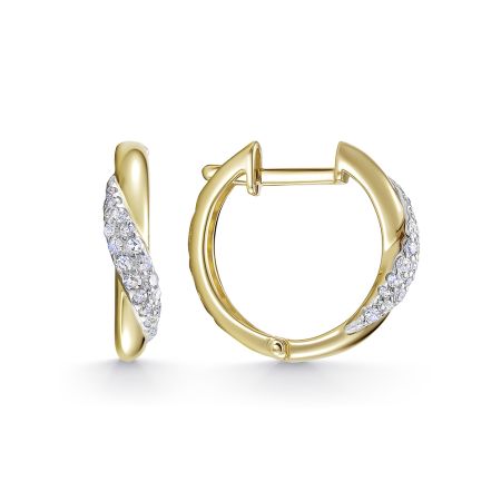 Серьги с 36 бриллиантами из лимонного золота 124129