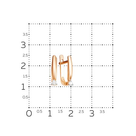 Серьги с бриллиантами 0.089 карат из красного золота 53992