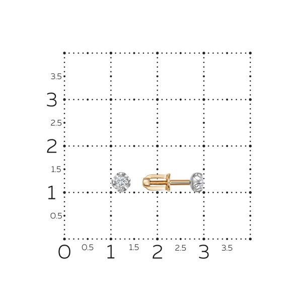 Серьги-пусеты с бриллиантами 0.15 карат из красного золота 148322