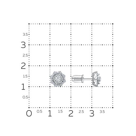 Серьги-пусеты с 34 бриллиантами из белого золота 137900