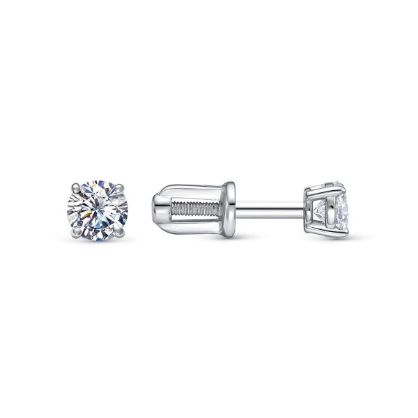 Серьги-пусеты с бриллиантами 0.56 карат из белого золота 137904