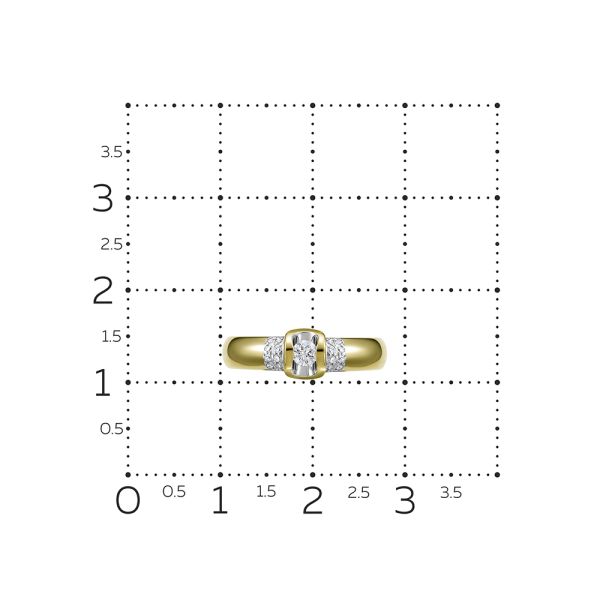 Кольцо с 17 бриллиантами из лимонного золота 97034