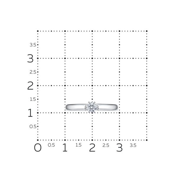 Кольцо с бриллиантом 0.28 карат из белого золота 134588